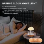 diffuseur d'huiles essentielles humidificateur nuage champignon de pluie veilleuse 7 couleurs led