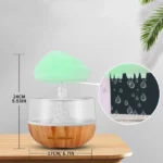 diffuseur d'huiles essentielles humidificateur nuage champignon de pluie veilleuse 7 couleurs led