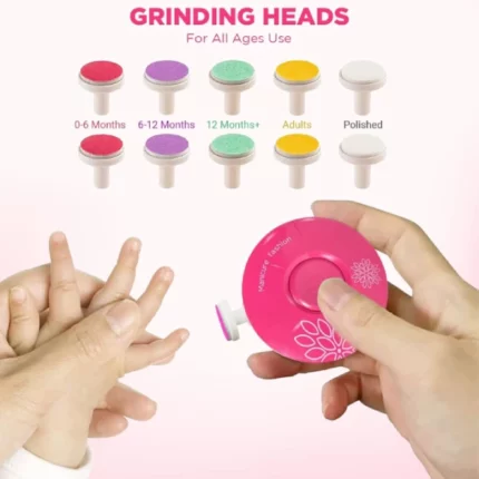 kit coupe-ongles lime ongles électrique piles 6en1 pour bébé, enfant et adulte Lonnalee