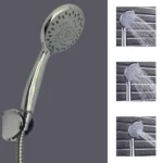 kit de douche douchette à main 3 fonctions en abs chromé avec support turquie