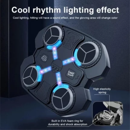 machine de boxe musicale intelligente bluetooth à rythme lumineux music boxing target + gants