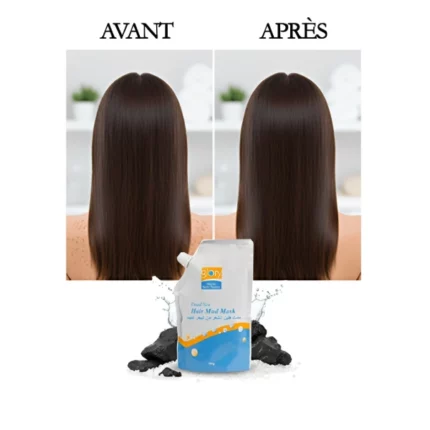 masque capillaire à la boue de la mer morte pour cheveux glory 500g, hair mud mask