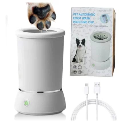 nettoyeur de pattes lave-pieds électrique automatique 360° pour animaux de compagnie chiens et chats