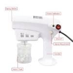 appareil pistolet pulvérisateur de soin capillaire facial nano steam gun blue magic xh-040h, hydrate, nourrissant, réparation cheveux