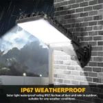 projecteur lampe solaire extérieur cob led détecteur de mouvement avec télécommande