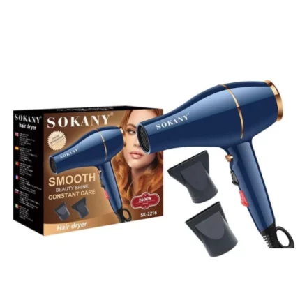 sèche-cheveux professionnel sokany sk-2216 2600w bleu
