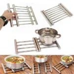 support dessous de plat pot casserole extensible en acier inoxydable hao shun