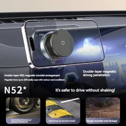 support de téléphone magnétique rotatif 360° à ventouse bkn k009