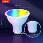 ampoule lampe connectée zigbee gu10 rgb wifi moes blanc variable 5w