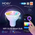 ampoule lampe connectée zigbee gu10 rgb wifi moes blanc variable 5w