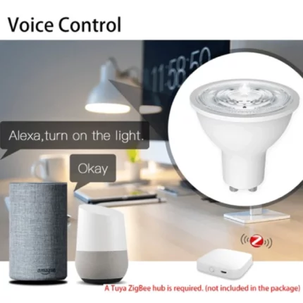 ampoule lampe connectée zigbee gu10 rgb wifi moes blanc variable 5w