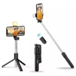 baguette de selfie trépied multifonction 3en1 r1s avec lampe beauté led et télécommande bluetooth