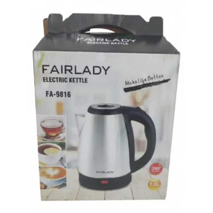 bouilloire électrique en acier inoxydable fairlady fa-9816 1.8l litres