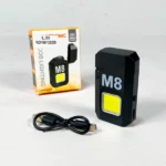 briquet électrique rechargeable multifonctionnel arc m8 dh6002 noir en aluminium avec torche lampe cob