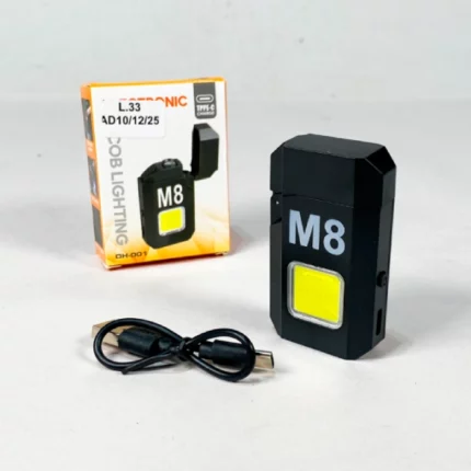 briquet électrique rechargeable multifonctionnel arc m8 dh6002 noir en aluminium avec torche lampe cob