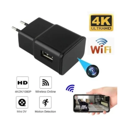 caméra de surveillance espion wifi full hd caché dans chargeur usb mural intelligent