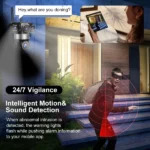 caméra de surveillance 4g ptz 360° 12mp ultra hd 3 objectifs zoom x16 v380 pro, détection analyse ai