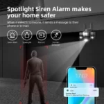 caméra de surveillance solaire 4g 5g 9mp ultra hd 6k 3 objectifs lens v380 pro, détection ai, détection ir, vision nocturne couleur