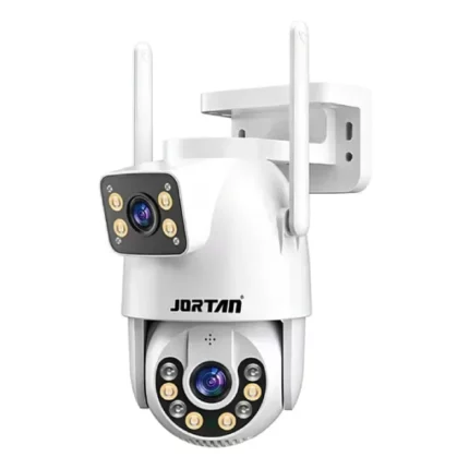 caméra de surveillance wifi ptz double objectif lens 8mp full hd jortan jt9697, vision nocturne, détection de mouvement intelligente ai