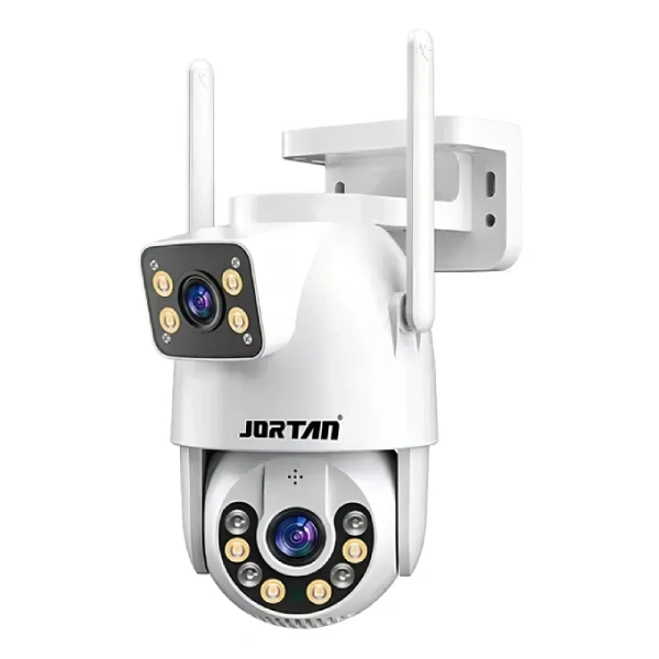 caméra de surveillance wifi ptz double objectif lens 8mp full hd jortan jt9697, vision nocturne, détection de mouvement intelligente ai