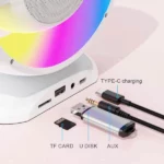 Enceinte Karaoké Lumineuse Sans Fil YS-110 avec 2 Microphones – Image 3