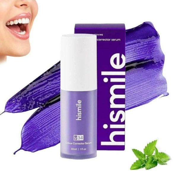 hismile v34 dentifrice sérum correcteur de couleur blanchissement dents