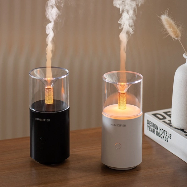 humidificateur diffuseur d'huiles d'arômes purificateur d'air à éclat bougie led rechargeable usb