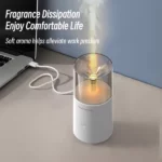 humidificateur diffuseur d'huiles d'arômes purificateur d'air à éclat bougie led rechargeable usb blanc