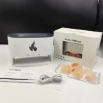 humidificateur diffuseur d'arômes huiles 3en1 effet flamme colorée en pierre cristaux de sel