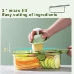 mandoline coupe-légumes 6en1 lames inox avec bac récipient