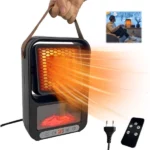 mini chauffage radiateur électrique soufflant à flamme 3d avec télécommande 800w