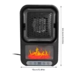 Mini Chauffage Électrique Soufflant à flamme 3D avec Télécommande - 800W – Image 5