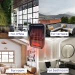 mini chauffage radiateur électrique soufflant à flamme 3d avec télécommande 800w