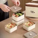 pack 4 boîtes lunch box inox 600ml avec sac isotherme rectangulaire