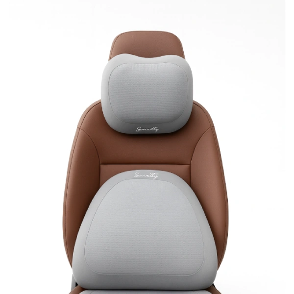 Pack ConfortDrive Coussin de Siège Voiture Rehausseur Ergonomique 2en1 - gris pack confortdrive ergonomique 2en1 coussin de siège rehausseur cervical lombaire assise en mousse à mémoire pour voiture et bureau gris clair