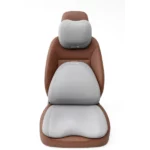 pack confortdrive ergonomique 3en1 coussin de siège rehausseur cervical lombaire assise en mousse à mémoire pour voiture et bureau gris clair
