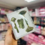 pack pierre jade roller guasha vert 3en1 pour massage visage et cou