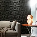 panneau mural 3d géométrique artpole flip en plâtre architectiral renforcé noir