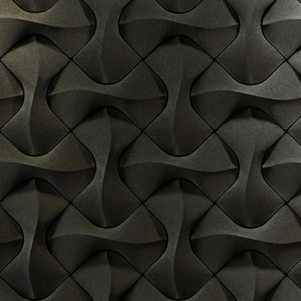 panneau mural 3d géométrique artpole flip en plâtre architectiral renforcé noir