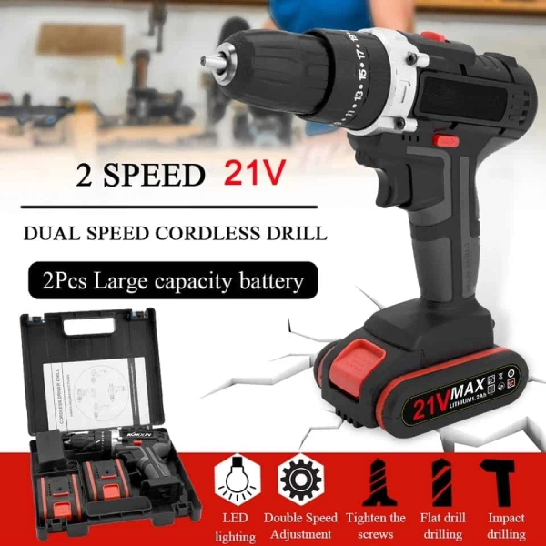 Perceuse Visseuse Sans Fil Dayplus 21V - Avec Batterie 1.5 Ah, Neuf