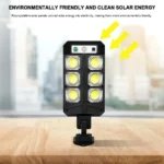 projecteur lampe solaire extérieur sh-804b cob 42 led détecteur de mouvement avec télécommande