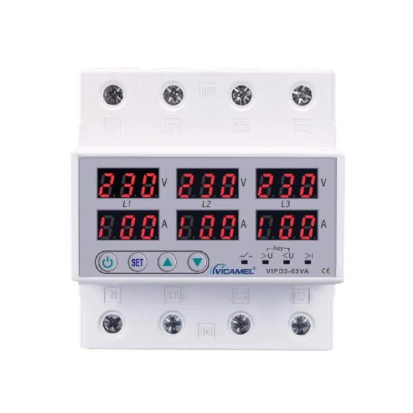 protecteur de tension triphasé vicamel vipd3 380V 63A