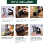 Râpe et Trancheuse Électrique Sans Fil 4en1 HANSGO - Noir – Image 4