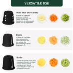 Râpe et Trancheuse Électrique Sans Fil 4en1 HANSGO - Noir – Image 3