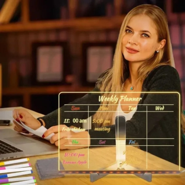 INF Tableau Lumineux LED Transparent DIY - Tableau à Dessin Effaçable en