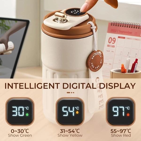 thermos intelligent en acier inoxydable avec affichage led 450ml