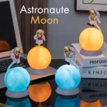 veilleuse lampe led 3d décoratif rechargeable forme d'astronaute lune