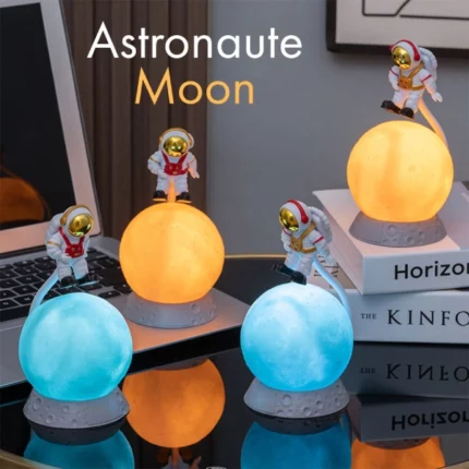 veilleuse lampe led 3d décoratif rechargeable forme d'astronaute lune