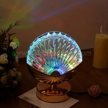 veilleuse lampe led rechargeable usb en forme coquille de perle