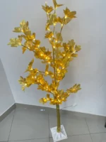 arbre décoratif lumineux led feuilles d'érable doré